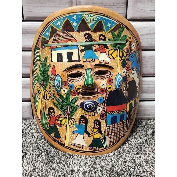 Vintage Red Clay Mask - Picture 1 of 6